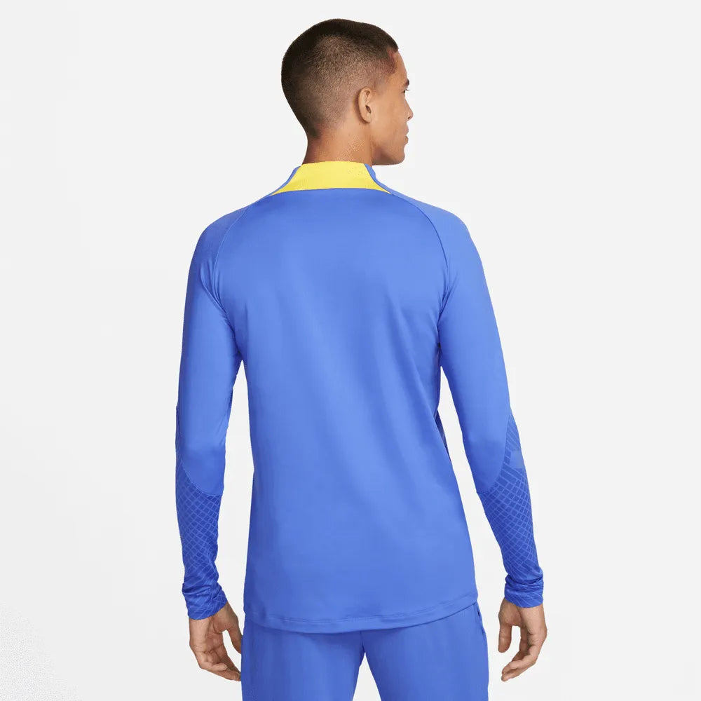 Nike 2022-23 Club America Strike Drill Top - Medium Blue-Yellow (Model - Back)