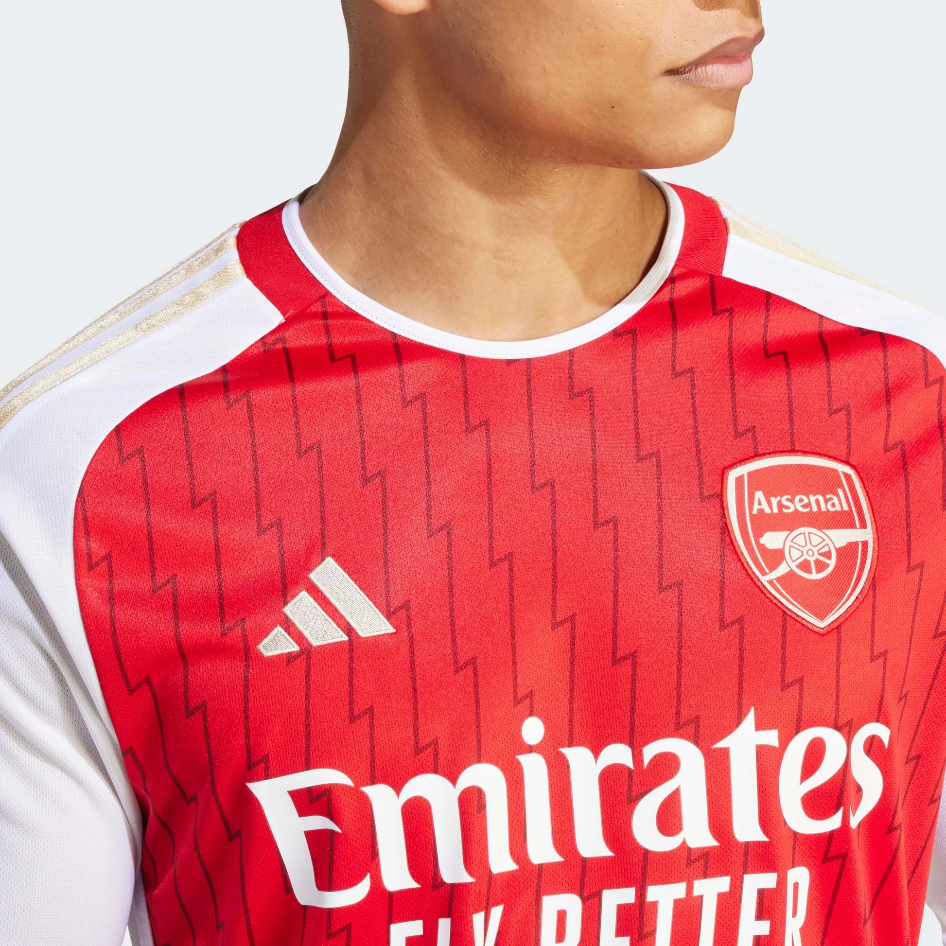 adidas 2023-24 Arsenal Men's Stadium Home Long-Sleeve Jersey (Detail 1)