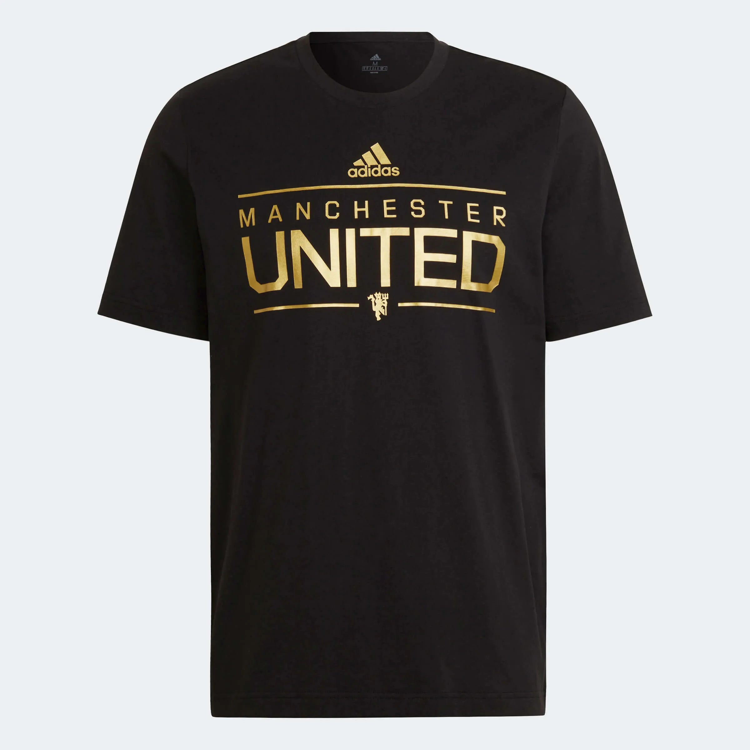 adidas 2022-23 Manchester United Graphic Tee - Black-Gold (Front)