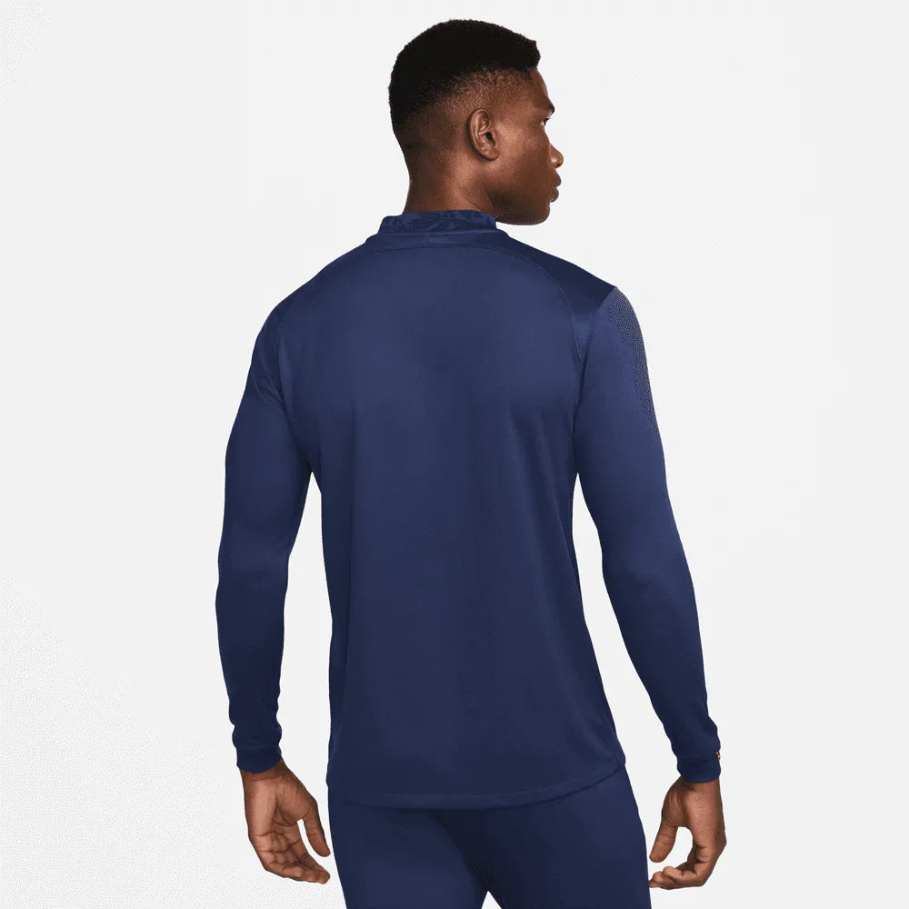 Nike 2022-23 France Home Long Sleeve Jersey Navy-Gold (Model - Back)
