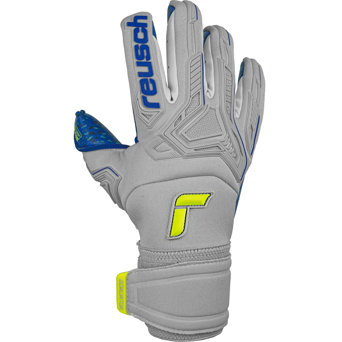 Reusch Attrakt Freegel Fusion Goaliator - Grey-Yellow-Blue (Single - Outer)