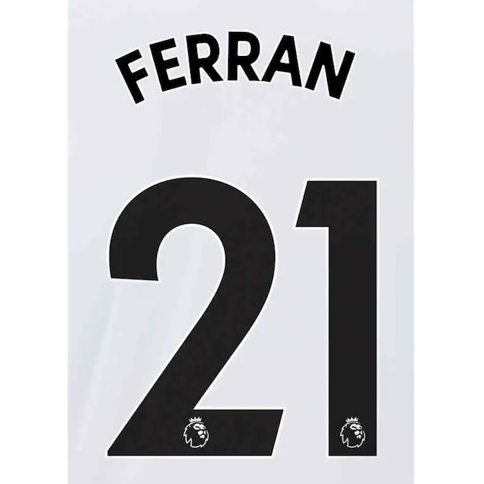 Manchester City 2021/22 Away Ferran #21 Jersey Name Set Black (Main)