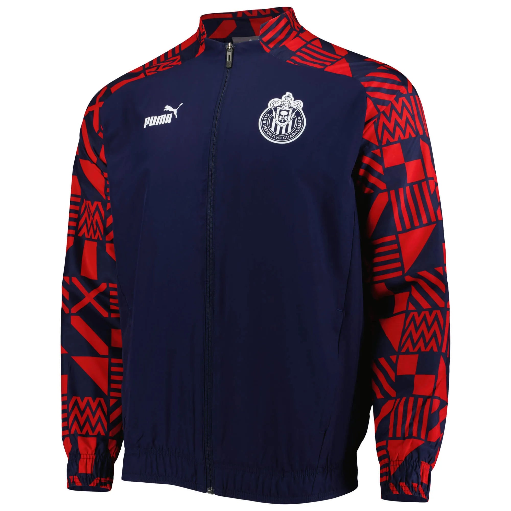 Puma 2022-23 Chivas Pre-Match Jacket - Navy-Red (Front)
