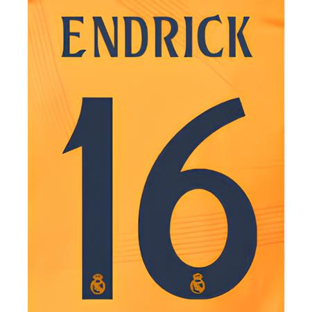 Real Madrid 2024/25 Away ENDRICK #9 Youth Official Name Set