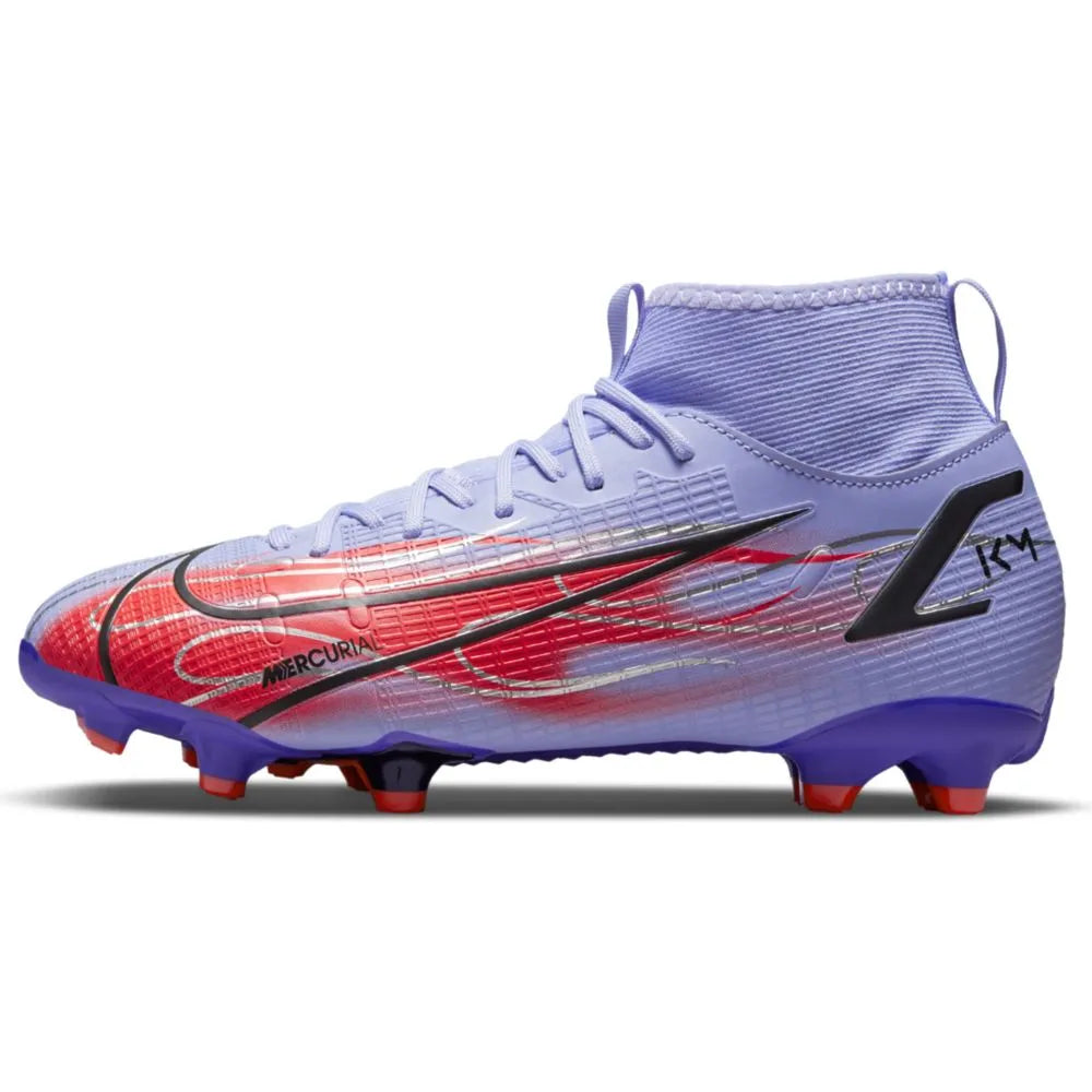 Nike JR Superfly 8 Academy KM FG-MG - Light Thistle-Bright Crimson (Side 1)