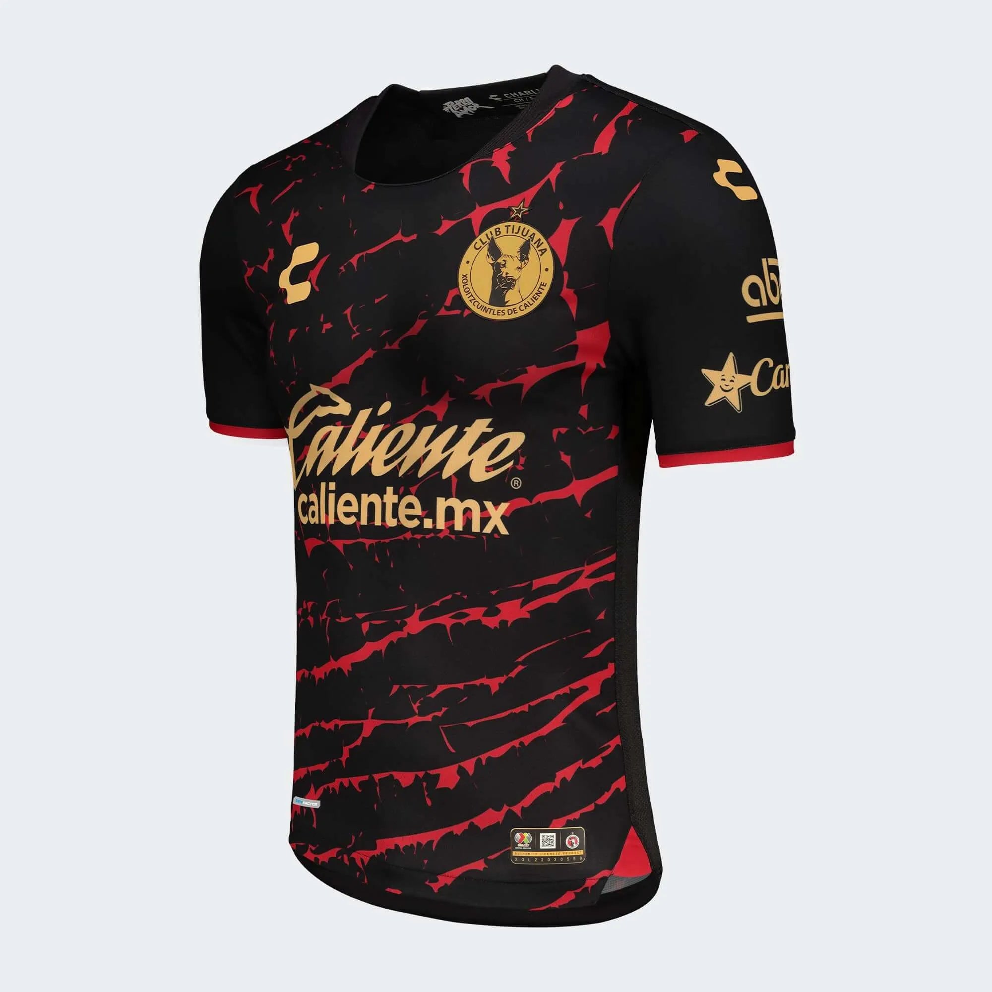 Charly 2022-23 Club Tijuana Home Jersey - Black-Red (Diagonal)