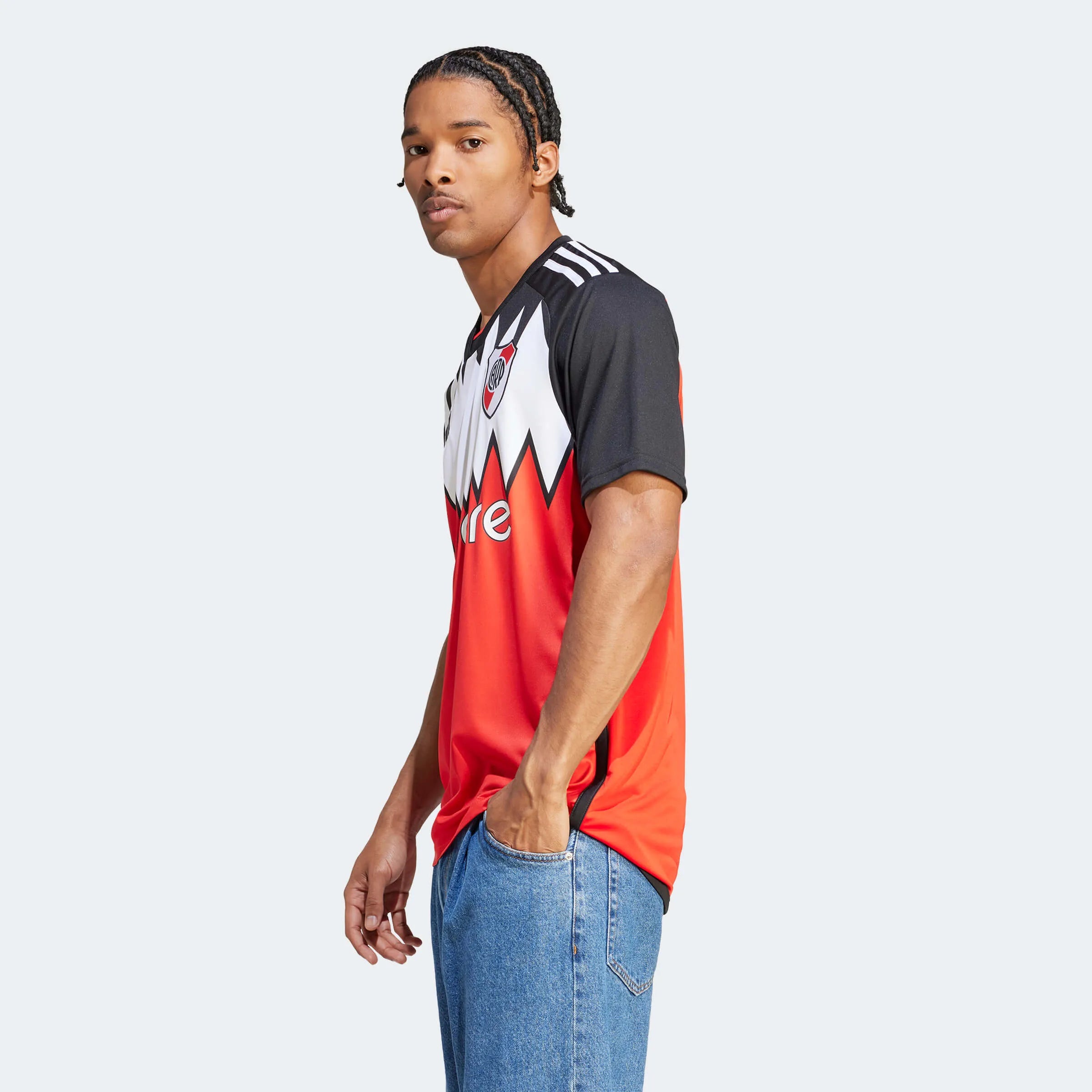 adidas 2023-24 River Plate Men's Stadium Away Jersey (Model - Side)