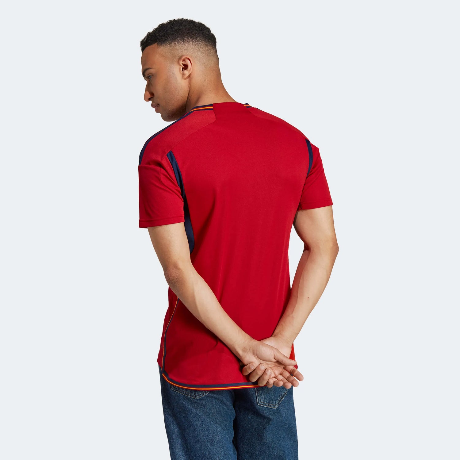 adidas 2022-23 Spain Home Jersey Red-Navy (Model - Back)