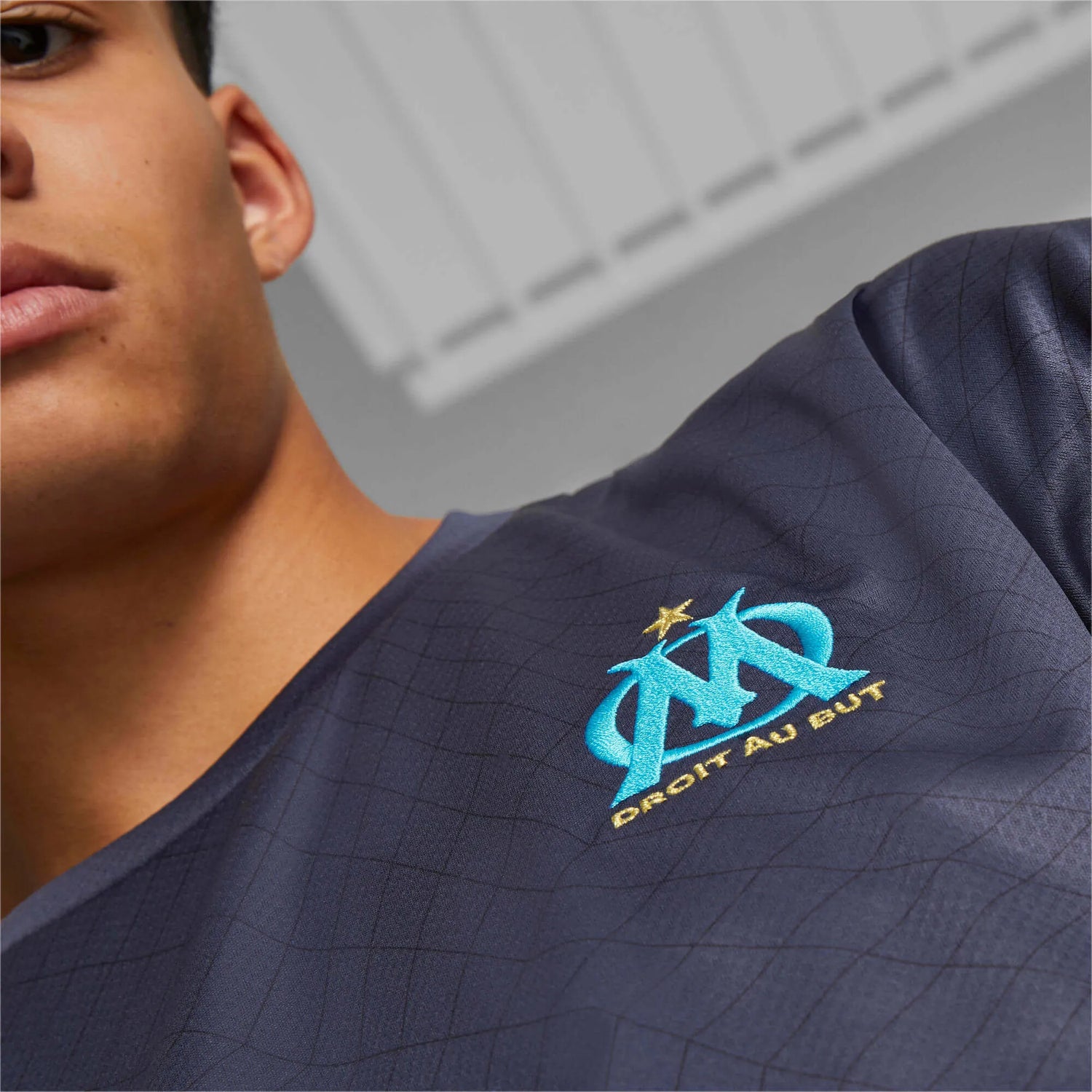 Puma 2022-23 Olympique de Marseille Away Jersey - Parisian Night (Detail 1)