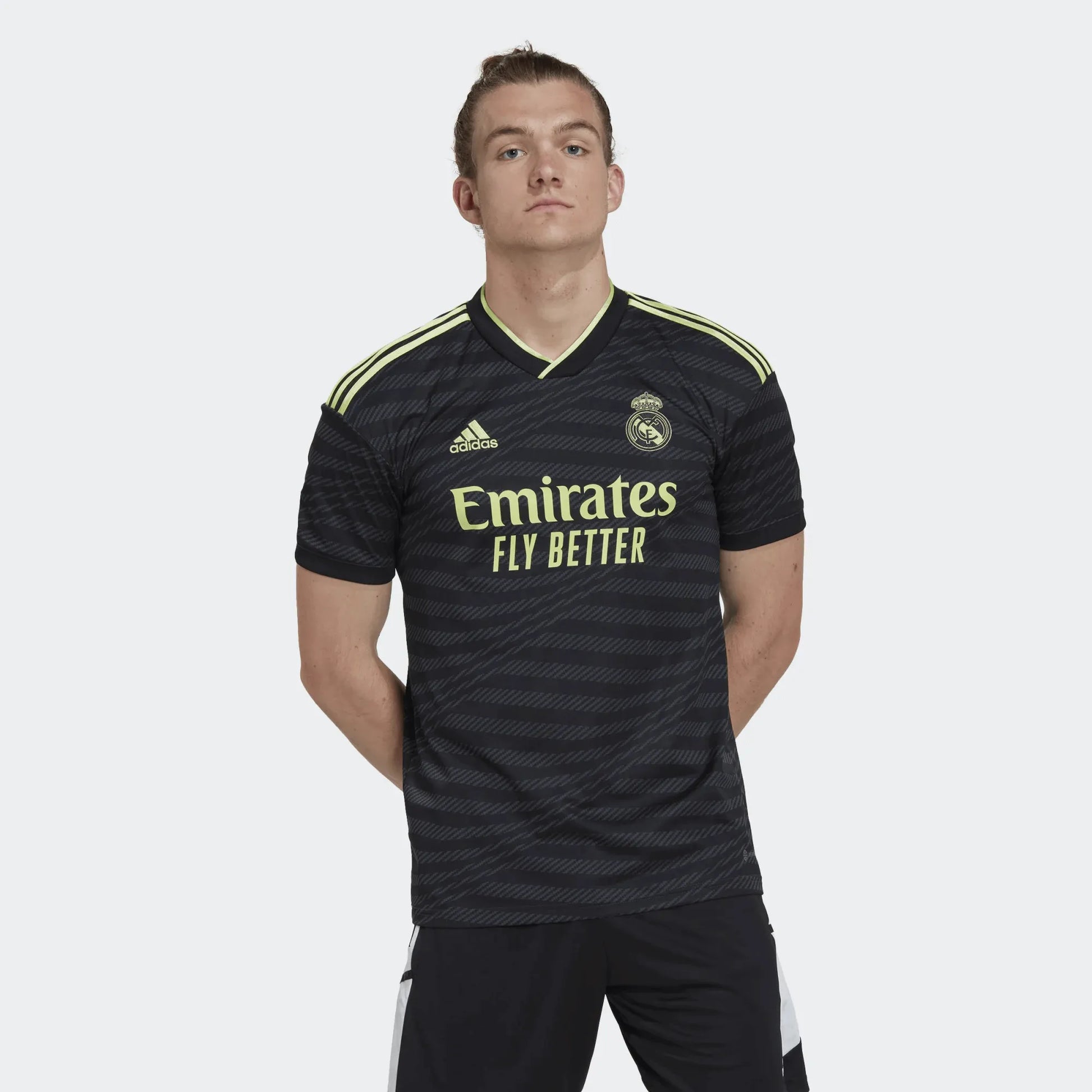 adidas 2022-23 Real Madrid Third Jersey - Black (Model - Front)