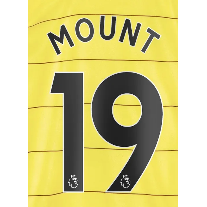 Chelsea 2021/22 Away Mount #19 Jersey Name Set Black (Main)