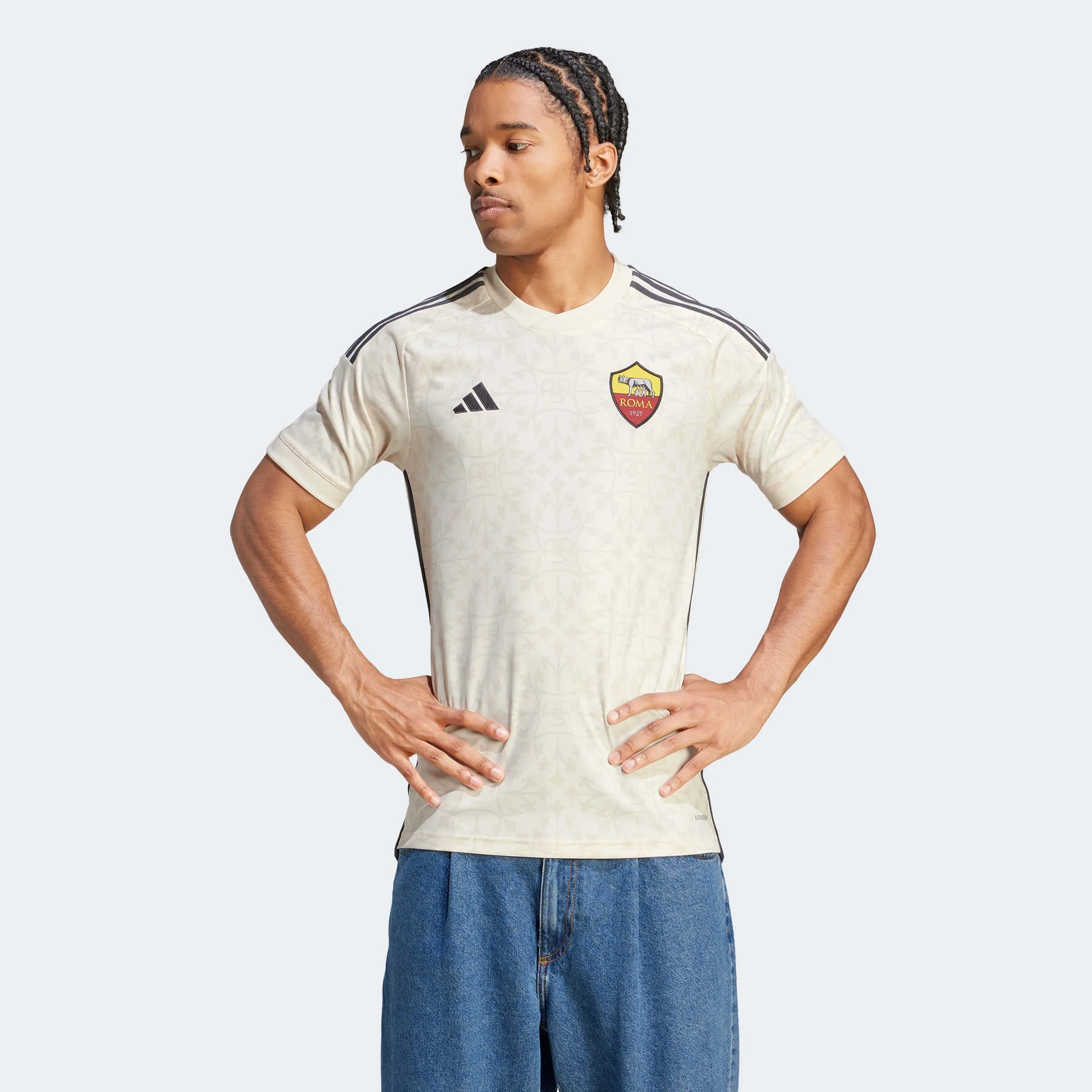 adidas 2023-24 Roma Men's Stadium Away Jersey (Model - Front)