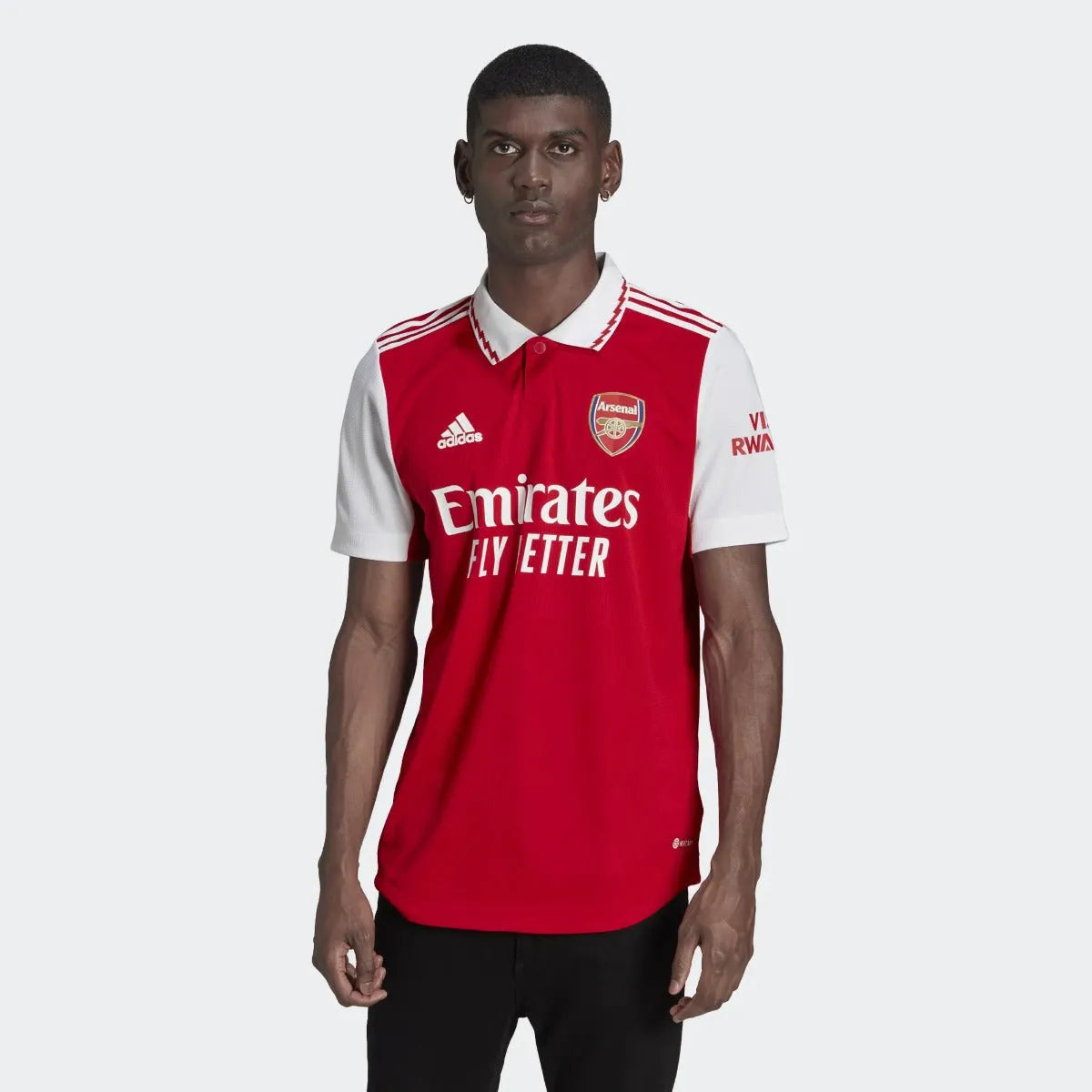 adidas 22-23 Arsenal Authentic Home Jersey - Scarlet-White (Model - Front)