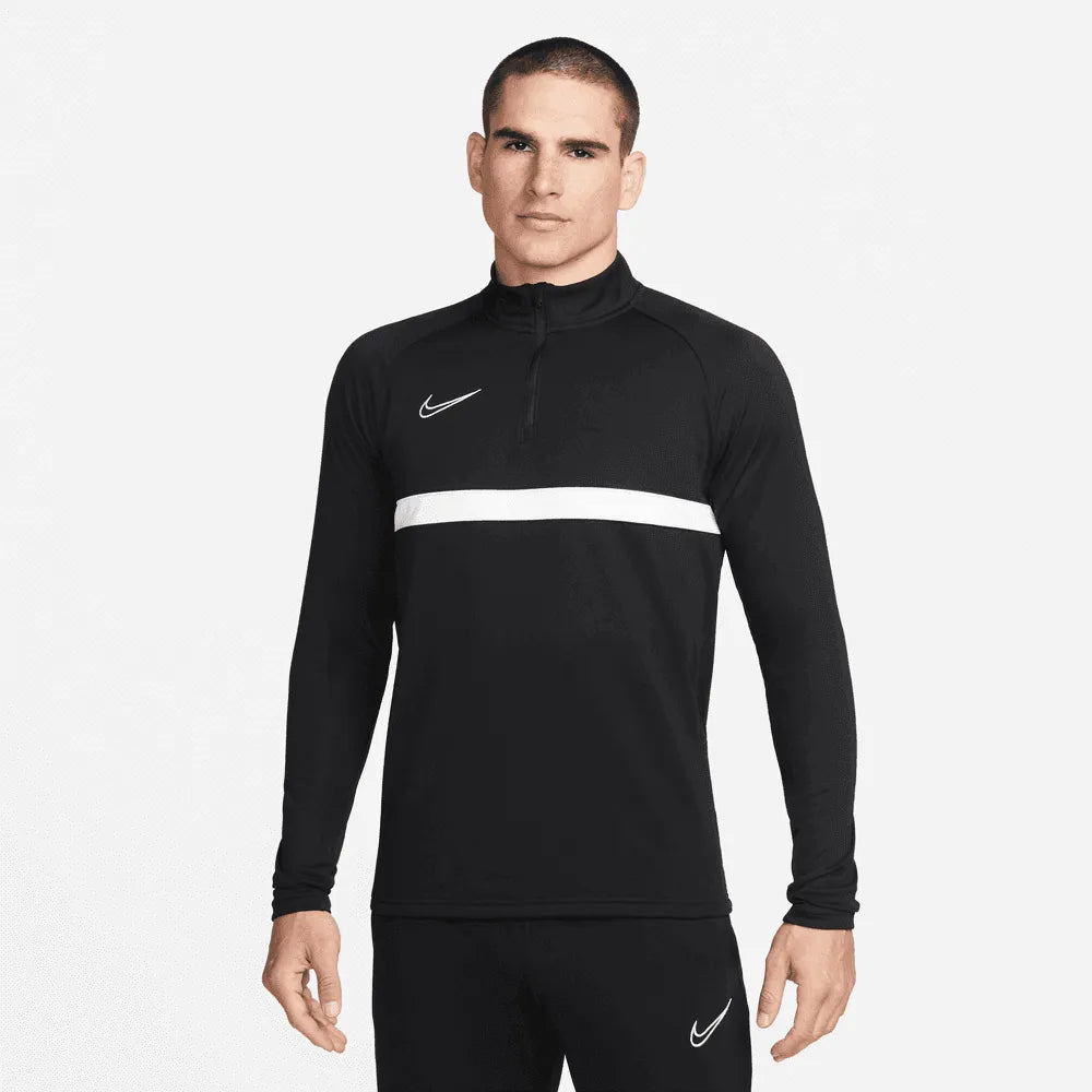 Nike Dri-Fit Academy Football Drill Long Sleeve Top - Dark-Smoke Grey (Model - Front)