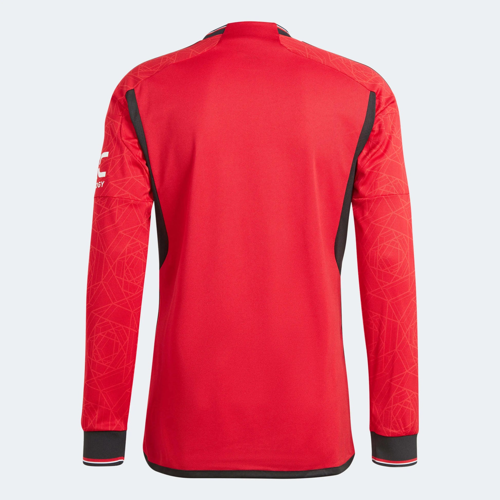 adidas 2023-24 Manchester United Men's Stadium Home Long-Sleeve Jersey (Back)