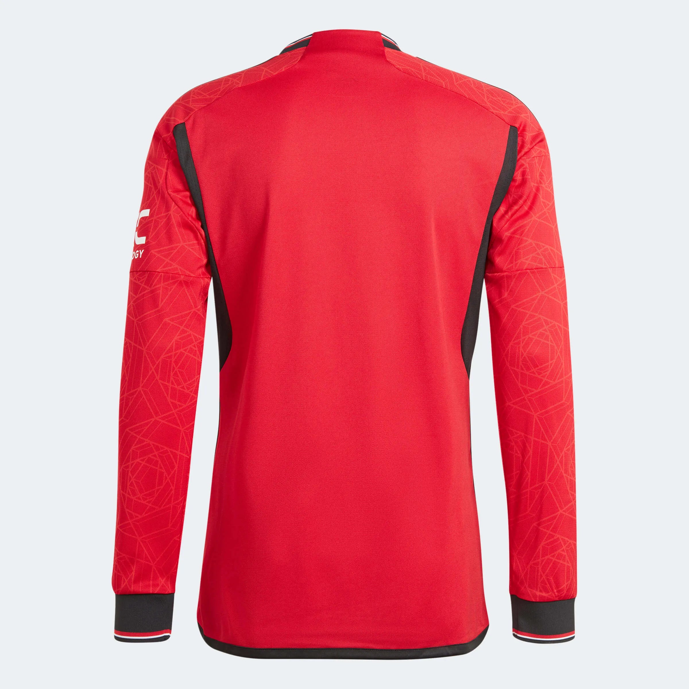 adidas 2023-24 Manchester United Men's Stadium Home Long-Sleeve Jersey (Back)