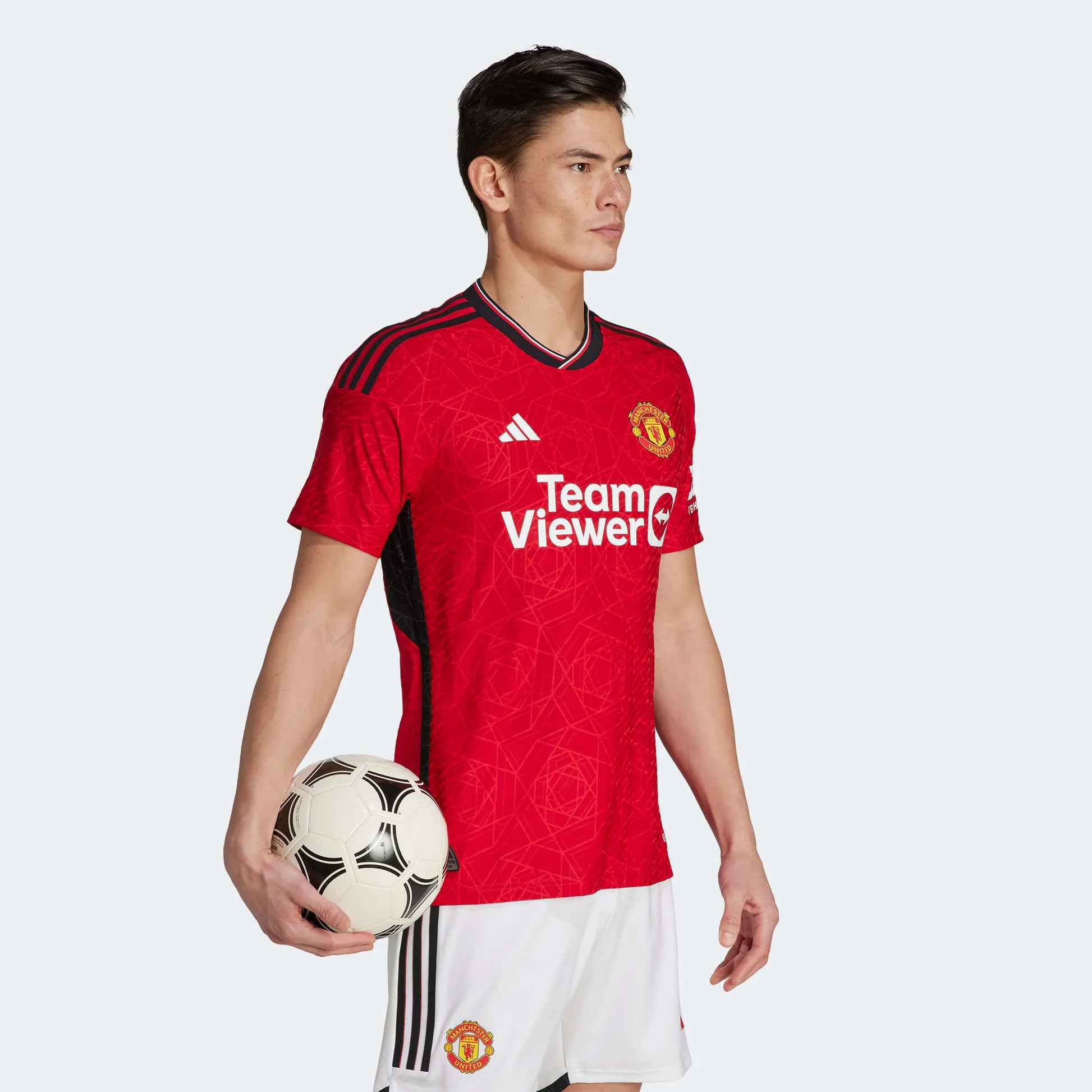 adidas 2023-24 Manchester United Men's Authentic Home Jersey (Model - Side)