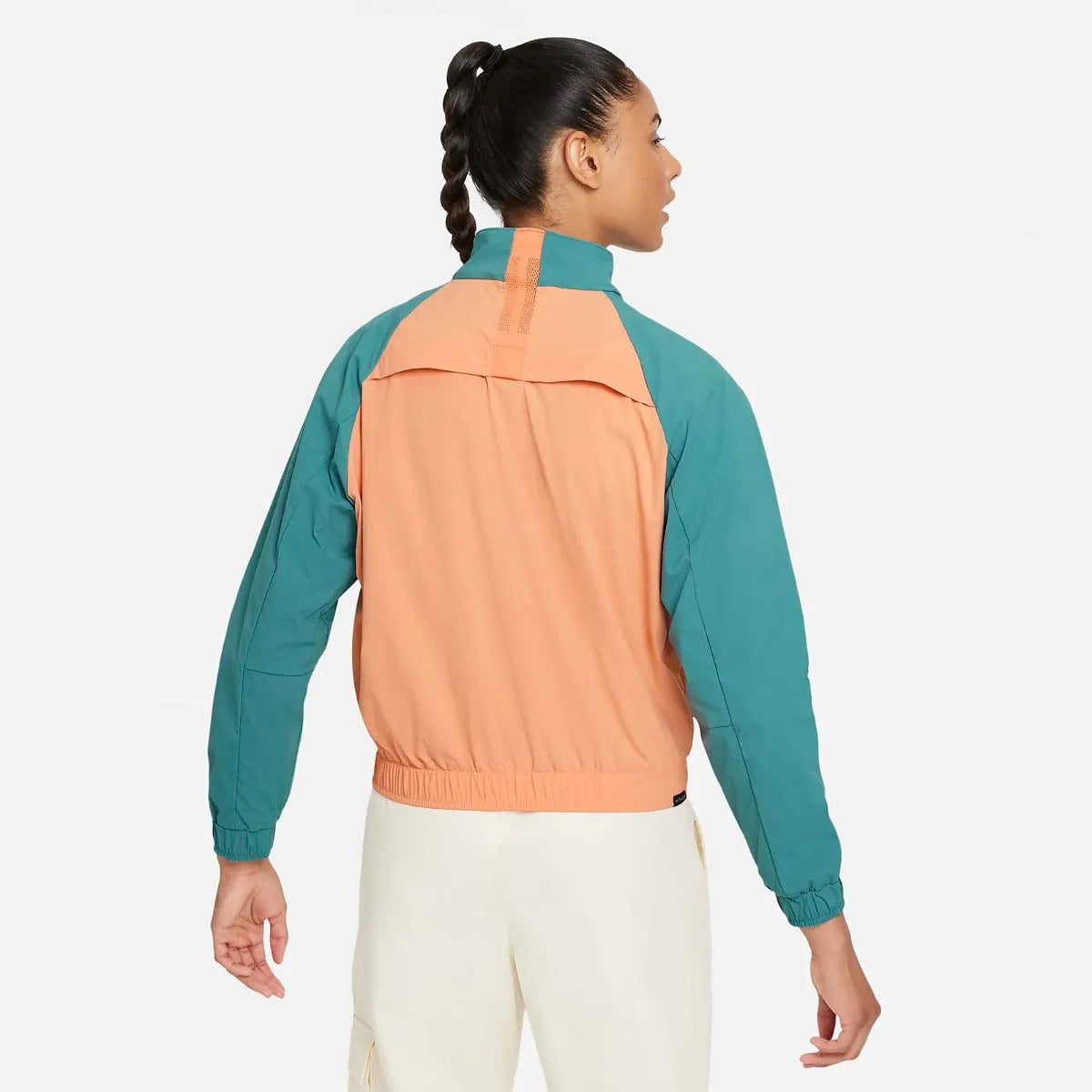 Nike 2021-22 Club America Women Midlayer Quater Zip - Teal-Apricot (Model - Back)