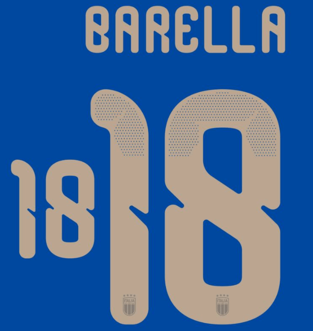 Italy 2026 Home BARELLA #18 Official Name Set – ProSoccer