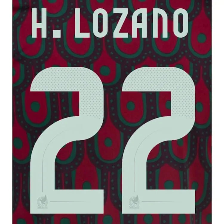 Mexico 2024/25 Home H. Lozano #22 Youth Jersey Name Set