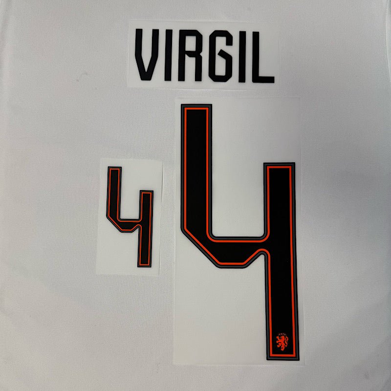 Netherlands 2026 Home/ Away VIRGIL #4 Official Name Set.