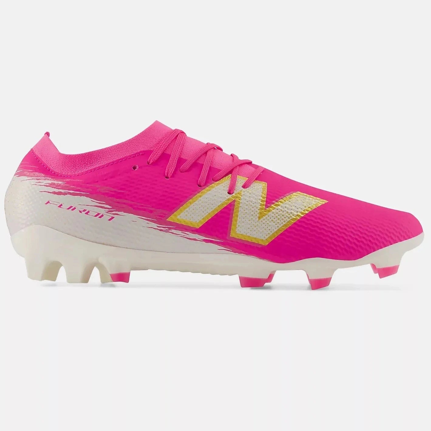 New Balance Furon Team V8 2E Wide Firm Ground Soccer Cleats - Pure