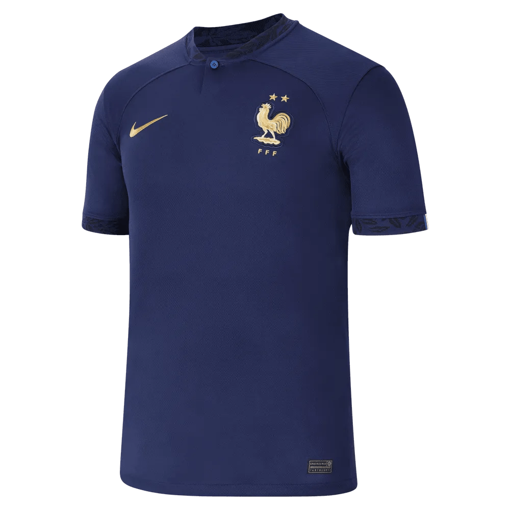 Nike 2022-23 France Home Soccer Jersey - Midnight Navy-Metallic