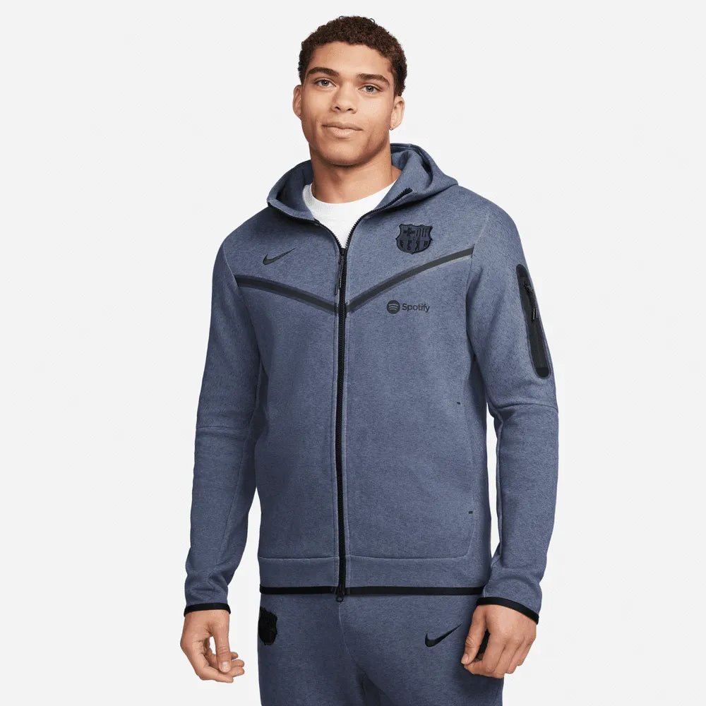 Nike 2023-24 Barcelona Men's NSW Techfleece Full Zip Soccer Hoodie