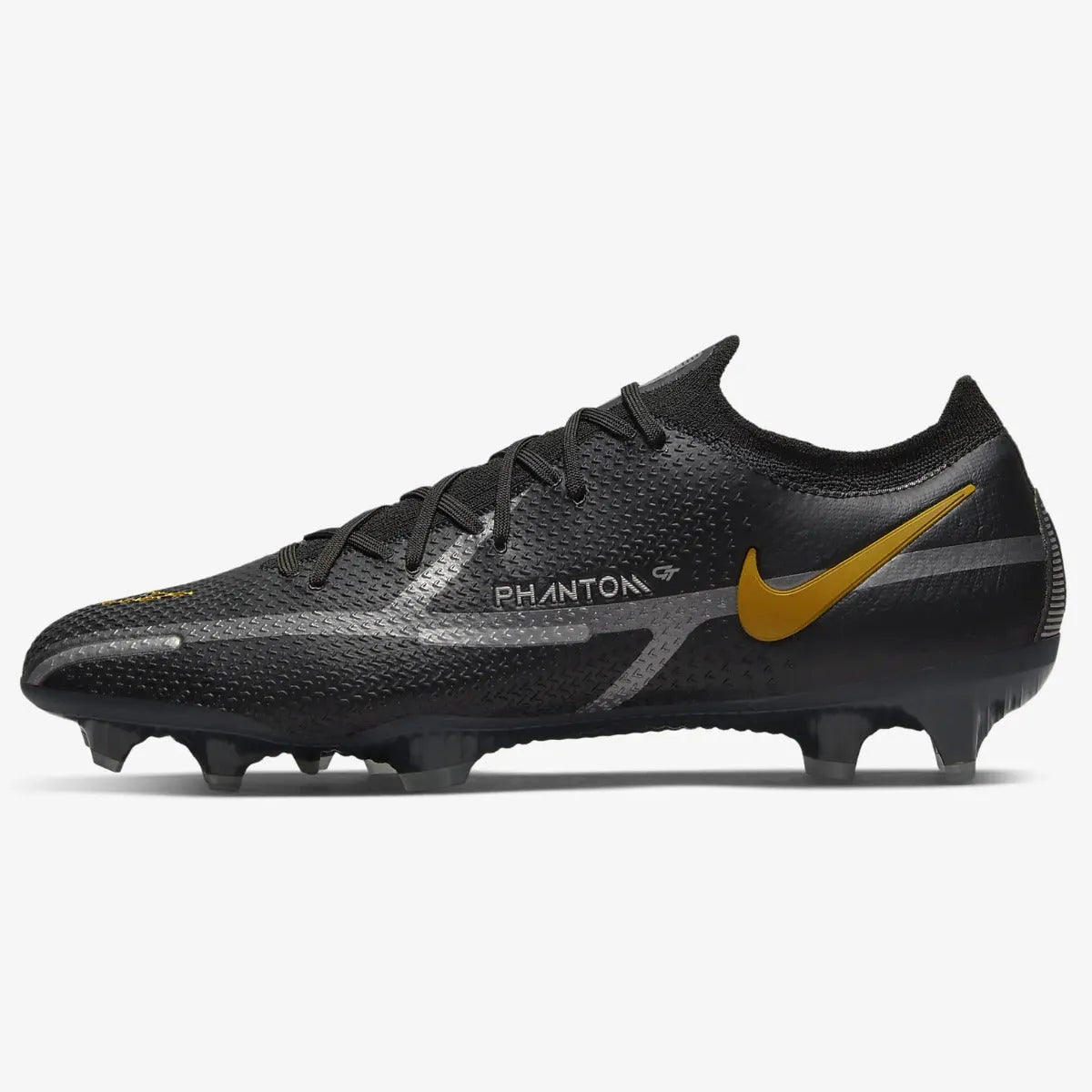 Nike Phantom GT2 Elite FG - Black-Dark Grey-Gold Soccer Cleats