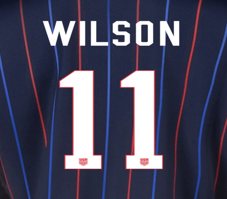 USA 2025 Away Women's WILSON #11 Jersey Name Set 8"