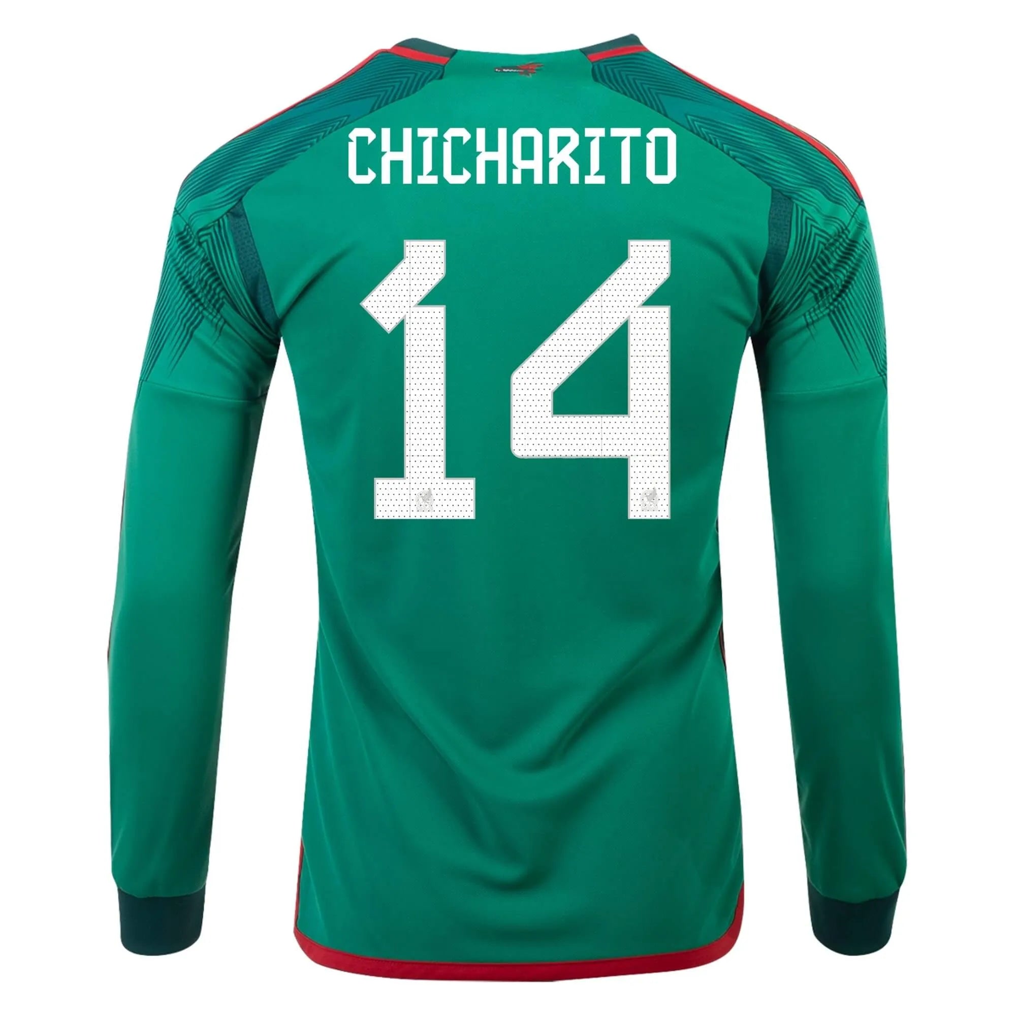 adidas 2022-23 Mexico Home Long-Sleeve Jersey - Green-Red