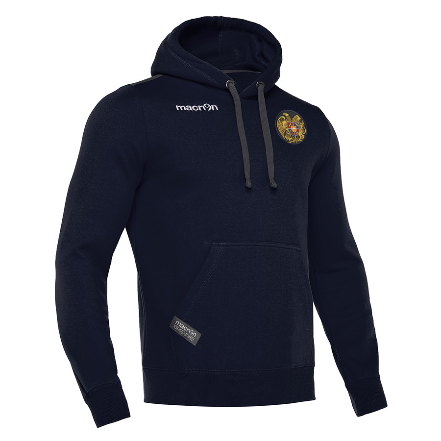 Macron 2022 Armenia SKA Hoodie with Crest - Navy (Diagonal)