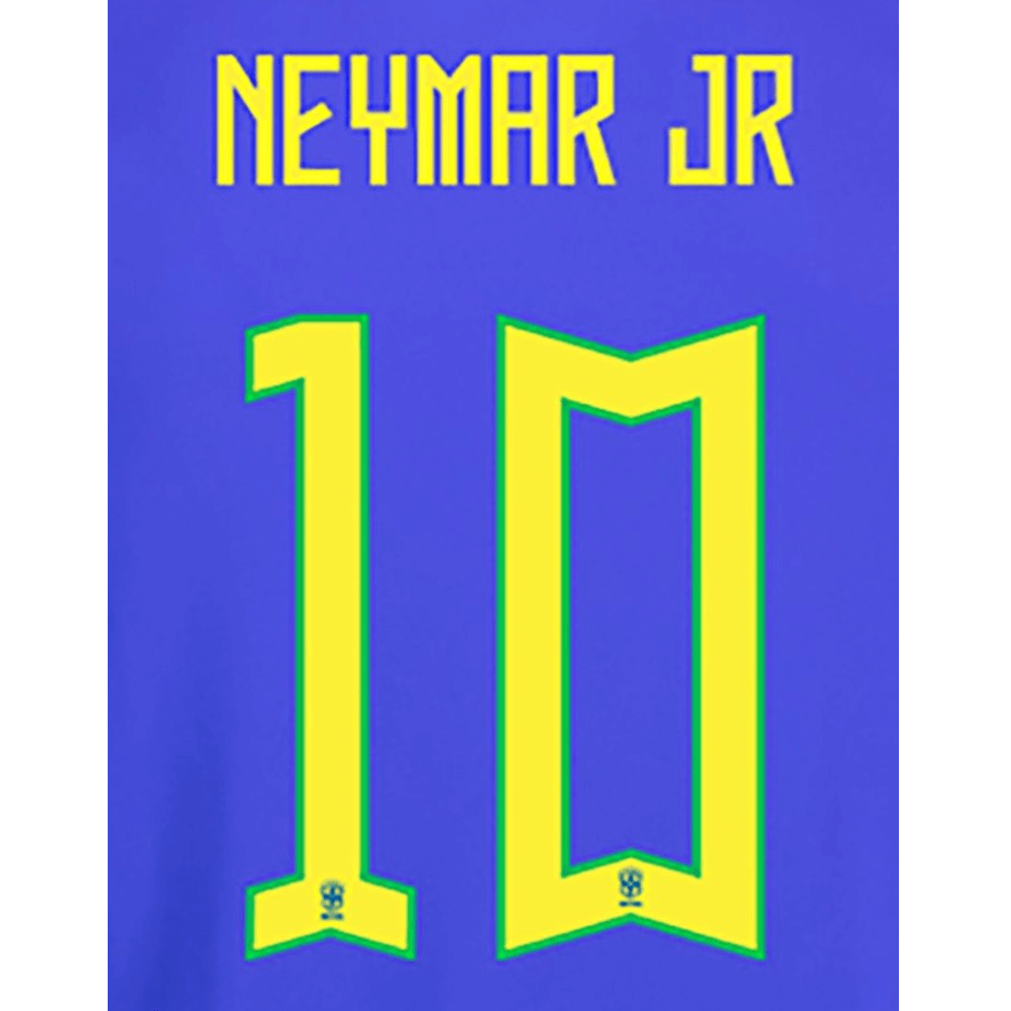 Brazil 2022-23 Away Neymar JR #10 Jersey Name Set