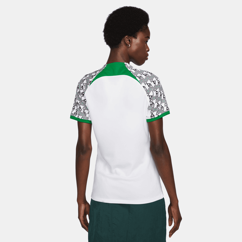 Nike 2022-23 Nigeria Women's Away Jersey - White-Black (Model - Back)