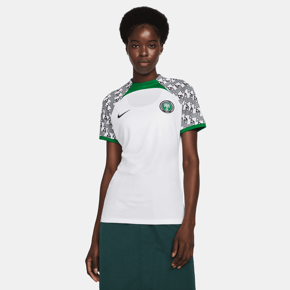 Nike 2022-23 Nigeria Women's Away Jersey - White-Black (Model - Front)