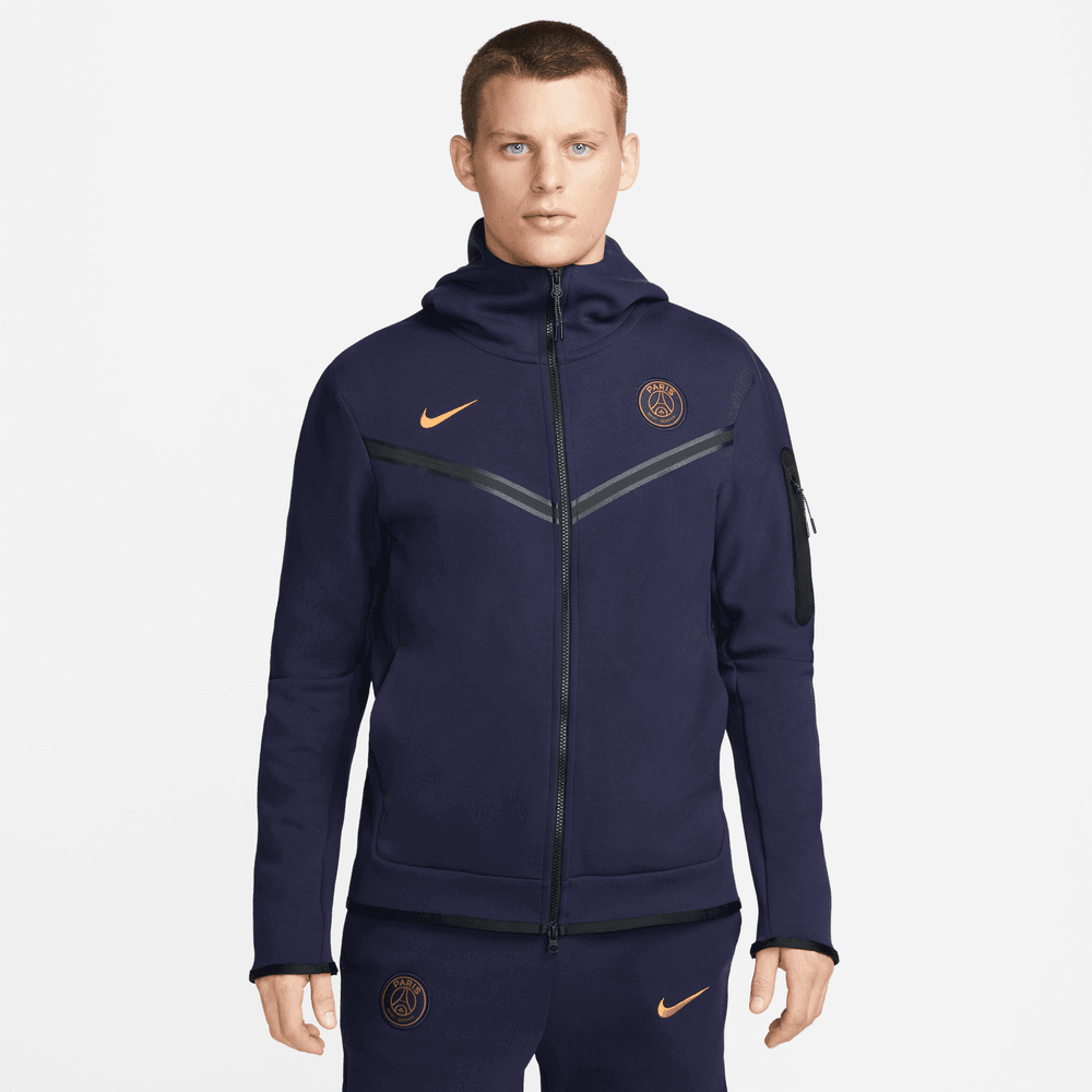 Nike 2023-24 PSG Tech Fleece Hooded jacket- Navy - Gold