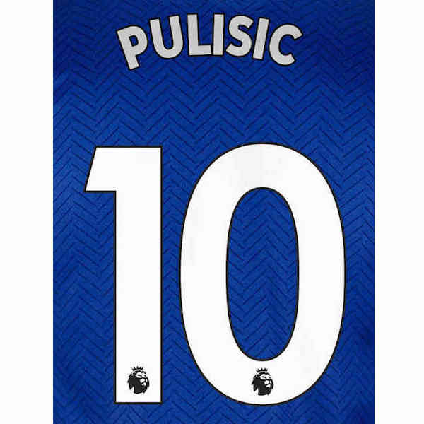 Chelsea 2019/22 Home Pulisic #10 Youth Jersey Name Set-White