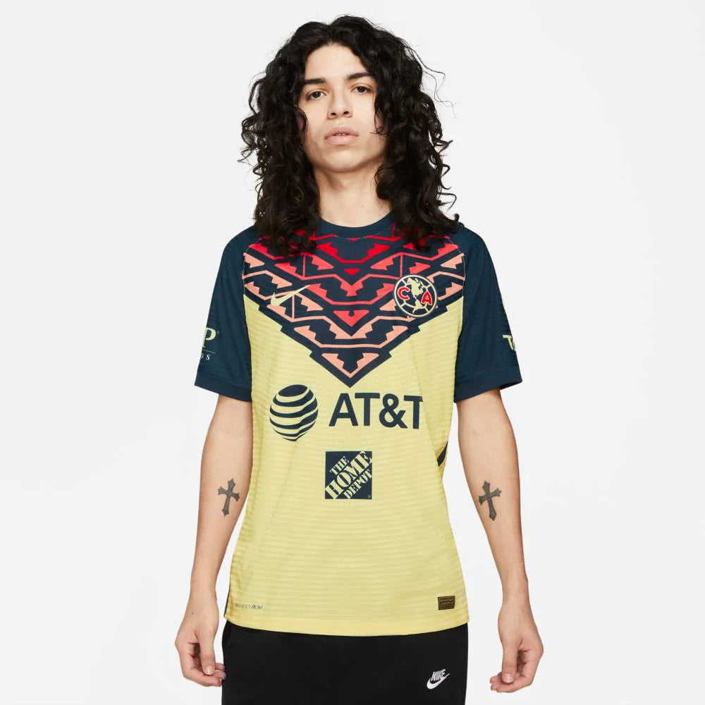 Nike 2021-22 Club America Home ADV Match Jersey - Yellow-Navy