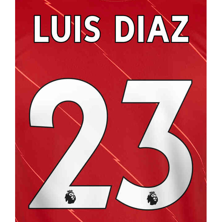 Liverpool 2021/24 Home Luis Diaz #23 Jersey Name Set White