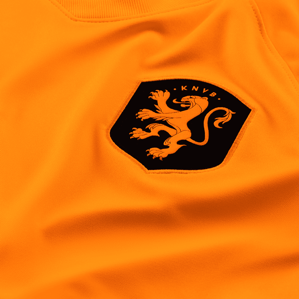 Nike Netherlands Women's EC22 Home Jersey - Total Orange-Black (Detail 5)