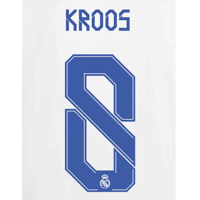 Real Madrid 2021/22 Home Kroos #8 Jersey Name Set