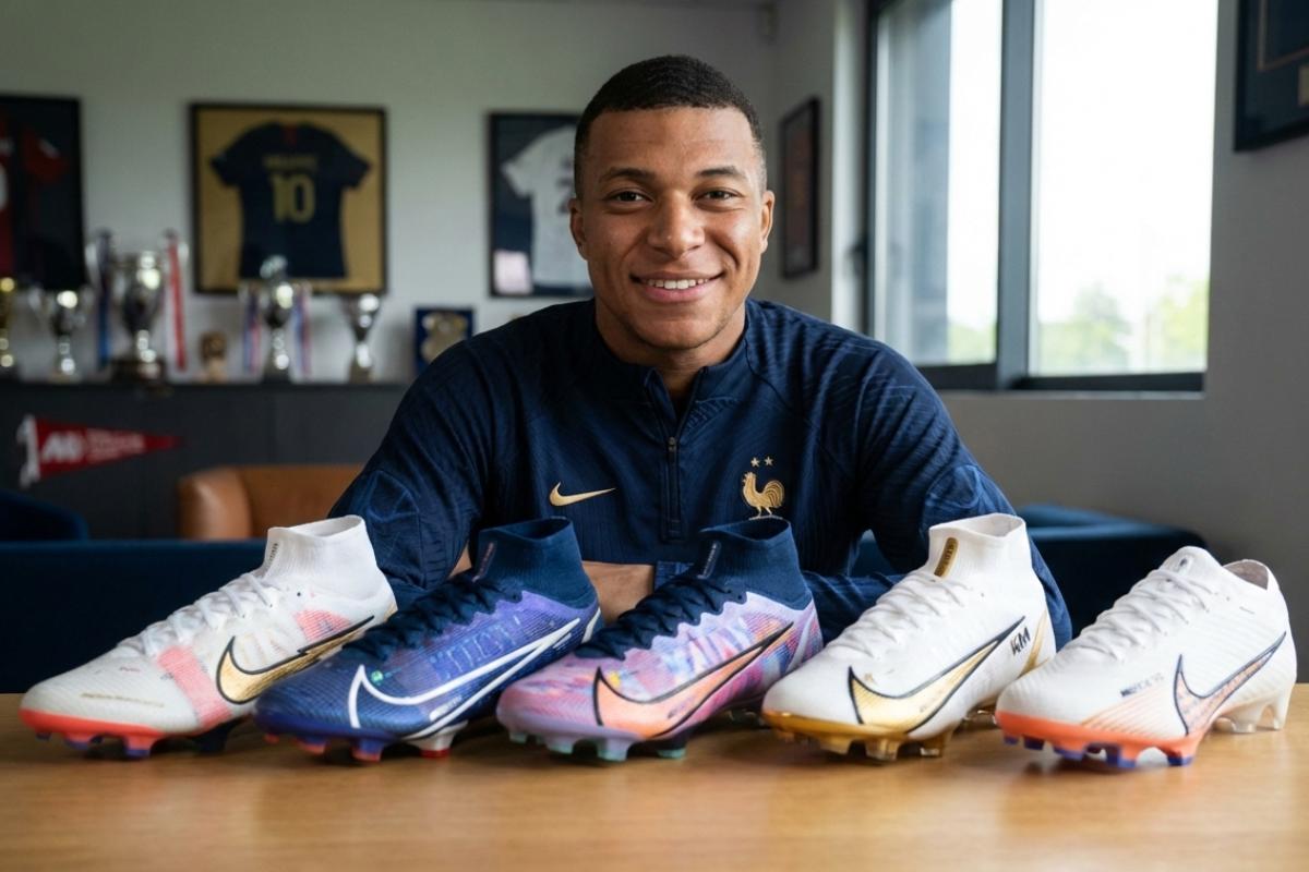 Kylian Mbappe soccer cleats collection