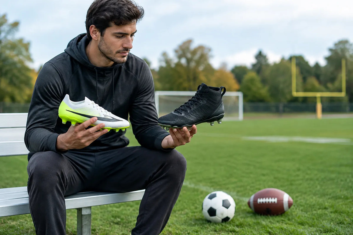 Difference between soccer and football cleats