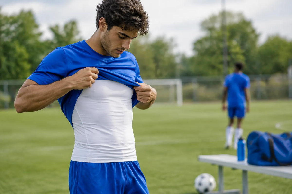 What do soccer players wear under their jersey?