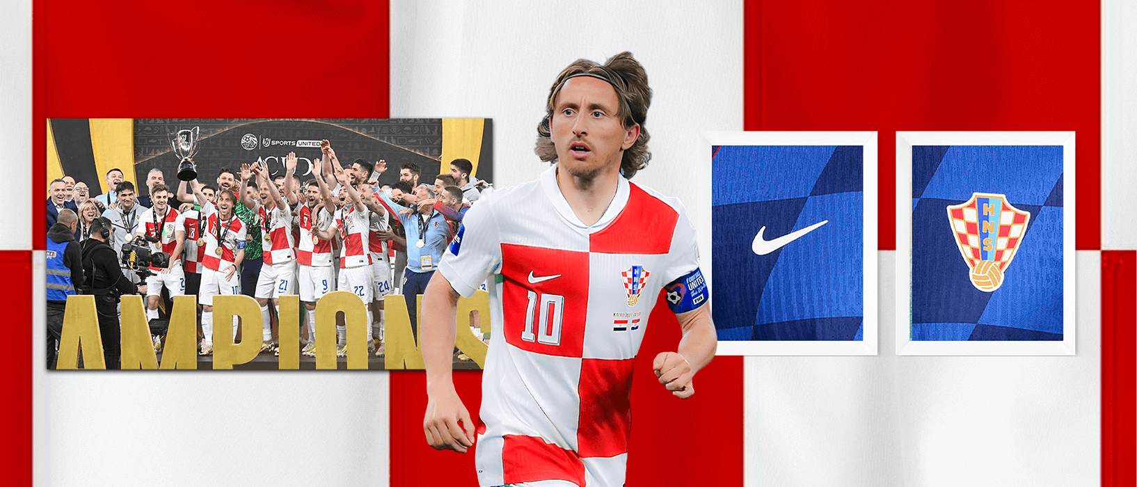 Croatia national team soccer collection page graphic showing Luka Modric and other Croatian players