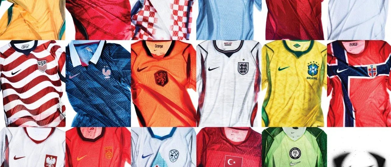 Nike 2026 Federation Soccer jerseys next to each other on a table