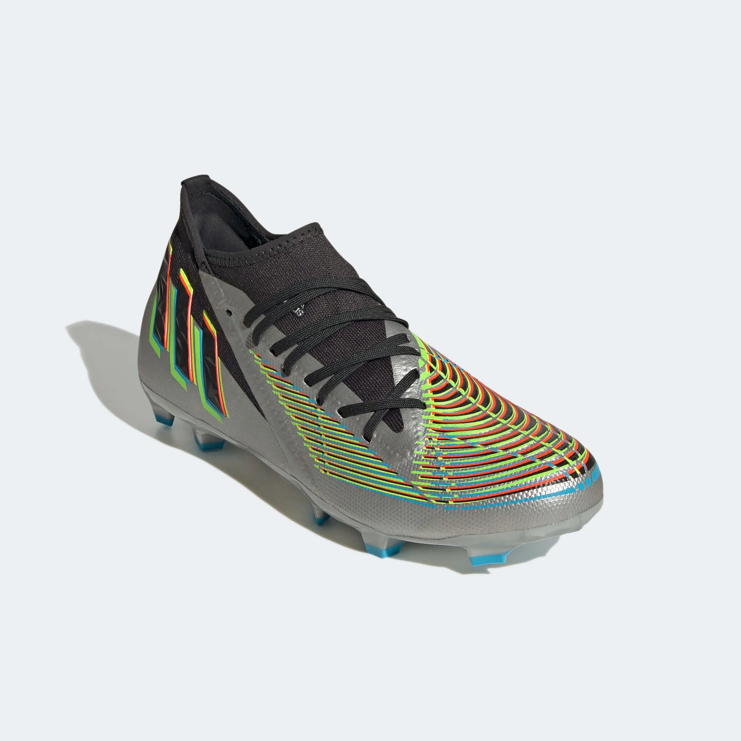adidas Predator Edge.3 FG - Silver Metallic-Solar Green (Diagonal 1)