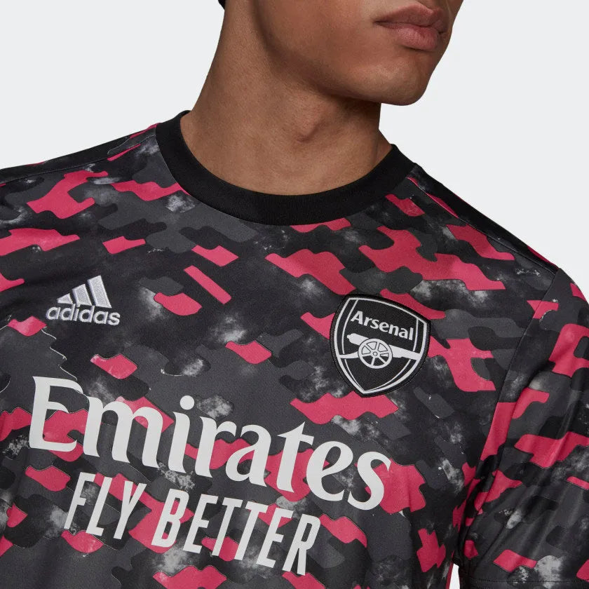 Adidas 2021 22 Arsenal Pre Match Jersey Black Pink