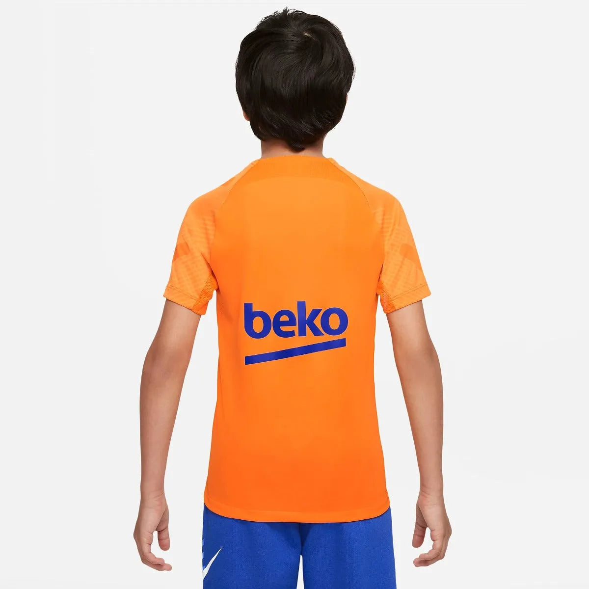 Nike 2022 FC Barcelona Youth SS Strike Top - Vivid Orange (Model - Back)