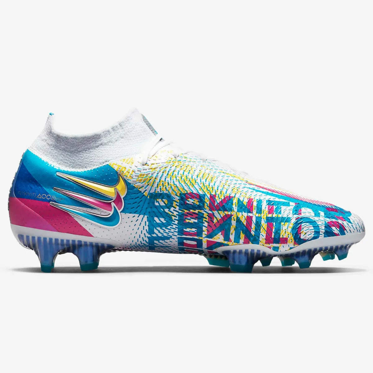 Nike Phantom GT Elite DF 3D FG - White-Blue-Pink (Side 2)